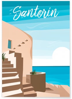 Affiche Santorin | A3 : 29,7x42cm