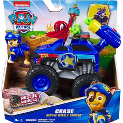 Coffret pat patrouille rescue wheels : tout terrain camion police + chase - vehicule transformable - figurine chien - paw patrol - spin master