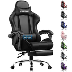 Chaise gaming ergonomique GTPLAYER - PU - Noir Blanc - 135 70 70 cm