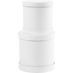 Boîtes tambour, dim. 11x11 + 13x13 cm, blanc, 1 set