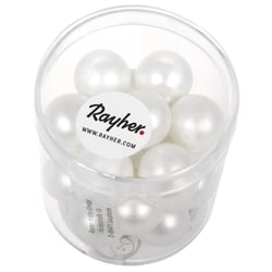 Perles en verre Renaissance, dépolies, 1, blanc neige, boîte 21 pces