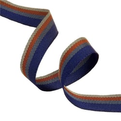 Sergé à rayures / stripes bleu marine 15mm au mètre