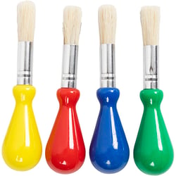 Pinceaux pour enfants, L : 11,5 cm, L : 11 mm, d 13 mm, rond, 4 pièces/ 1 Pq.