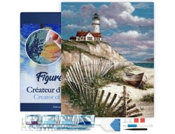 Diamond Painting Broderie Diamant Figured’Art 40x50cm toile tendue sur châssis en bois - diamants carrés - Bord de Mer