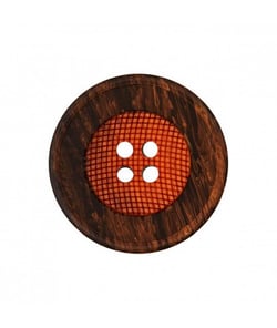 Carte de 4 boutons Panier rond 4 trous Orange 18mm - Union Knopf Orange