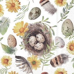 Lot de 4 serviettes en papier découpage collage 33 cm NID OEUF D 109 XL