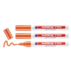Lot 3 marqueurs peinture pointe moyenne 2-4 mm - EDDING - Orange - Gamme 750