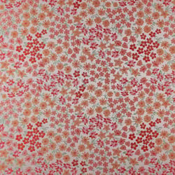 Tissu Jacquard satiné petites fleurs Liana sur fond Ecru