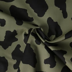 Tissu Toile de Coton  Zélina camouflage militaire sur fond Vert kaki - Au mètre