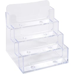 Distributeur de cartes de visite - 4 compartiments - Plastique - 200 cartes