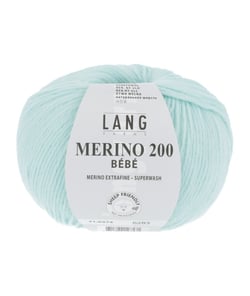 Pelote de laine à tricoter pour layette MERINO 200 BEBE - Lang Yarns 374 Vert