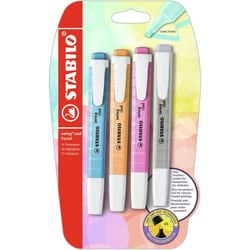 Surligneurs - STABILO Swing Cool Pastel - Couleurs - Lot de 4 surligneurs