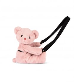 Sac bandoulière - Ours en peluche rose - 30 cm - Doudou et Compagnie