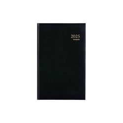 Agenda 2025 Brepols Saturnus Basic 1 jour par page 13 x 20,8 cm noir