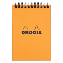 Bloc notes - A6 - 10,5x14,8cm - Petits Carreaux - 80 feuilles - Orange - Avec spirale - Rhodia