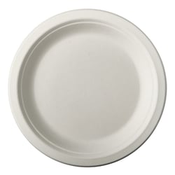 12 Petites Assiettes en Canne à Sucre - Blanc