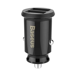 Baseus Chargeur Voiture Allume-cigare avec 2 Ports USB 15.5W Compact Noir