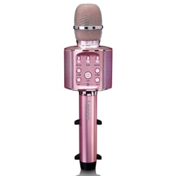LENCO BMC-090PK - Microphone sans-fil pour Karaoké - Fonction haut-parleur et éclairage - Rose