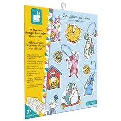 10 decos plastique fou – Chats et Chiens - Janod - Jaune
