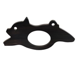 Bague de lecture en bois massif motif cochon-noir