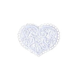 Ecusson thermocollant en dentelle coeur 3,6cm x 3,4cm