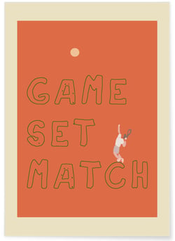 Affiche Tennis Unique : Game Set Match Alternative | A3 : 29,7x42cm