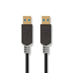 Nedis Câble USB 3.2 Gen 1 USB-A Mâle vers USB-A Mâle 5 Gbps 2m Noir / Or