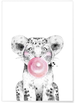 Poster Bulle de Lionceau Rose | A3 : 29,7x42cm