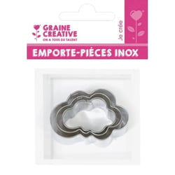 Set de 3 emporte-pièces Graine Creative - Nuage - Acier inoxydable - Argent