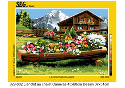 Canevas antique L'enclos du chalet 45x60cm