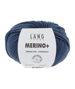 Pelote de Laine à tricoter MERINO + (PLUS) - Lang Yarns Bleu (034)