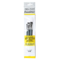 Assortiment 3 Pinceaux Manche Court Plat N°4/N°10/N°14 - Winsor Et Newton