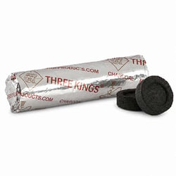 Rouleau de 10 tablettes de charbon Three Kings 33 mm