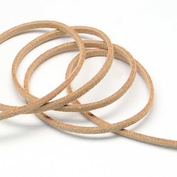3 Metres de cordon plat suédine aspect daim beige - creation bijoux perles