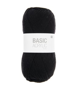 Pelote de laine à tricoter BASIC ACRYLIC CHUNKY - 100GR - Rico Design 012 Noir