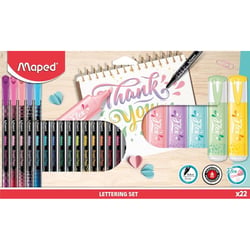 16 feutres fins + 6 surligneurs - Assortiment couleurs - Scolaire - Loisirs créatifs - Maped