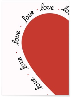 Affiche Coeur et Love graphique | A3 : 29,7x42cm