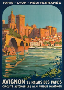 Puzzle 500 pièces - Roger Broders - Avignon, le Palais des Papes, 1922 - Grafika