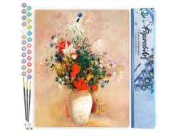 Peinture par Numéro Figured'Art - Vase de Fleurs - Odilon Redon - Kit de Loisir Créatif DIY Numéro d'Art Complet - 40x50cm sans châssis en bois