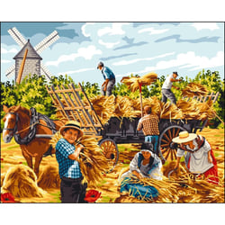 LUC - Canevas antique La moisson Mimo Verdé 65x80cm