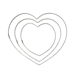 Coeur en fil métallique ondulé, 15 cm