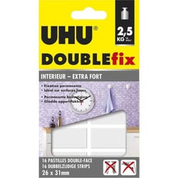 Pastilles adhésives - Double face - Extra forte - Transparent - UHU Double fix