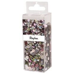 Mix paillettes+perles en verre avec fil, tons pastels, 90g Mix, Fil 50m ø0,3mm, Boite