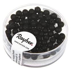 Renaissance Perles en verre, dépolies, 4, noir, boîte 85 pces