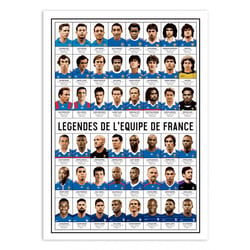 Affiche 30x40 cm - Légendes de l'équipe de France - Olivier Bourdereau