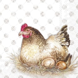 Lot de 4 serviettes en papier découpage collage 33 cm POULE NID OEUF A 501