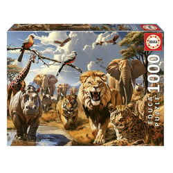 Puzzles 1000 pieces animaux sauvages - Educa Borras - Rouge