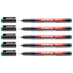 Lot de 5 Marqueurs permanents - EDDING - Vert - Pointe fine 0,6 mm