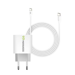 Mayaxess Chargeur Secteur pour Pixel 7a 20W + Câble USB-C 1m Blanc