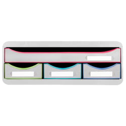 Module de classement Toolbox 4 tiroirs Black Office - Blanc/arlequin - Exacompta